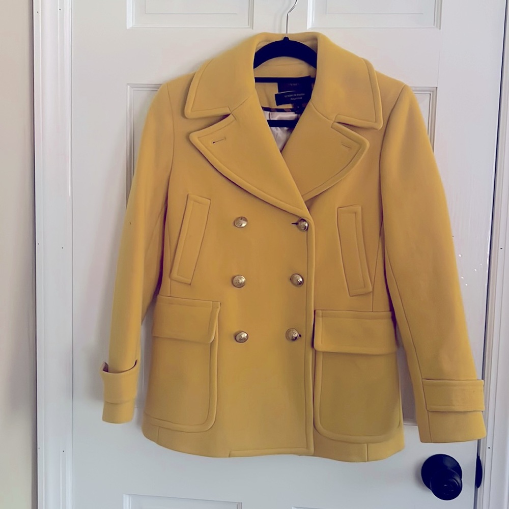 Yellow J.Crew Wool Peacoat (Size 4)